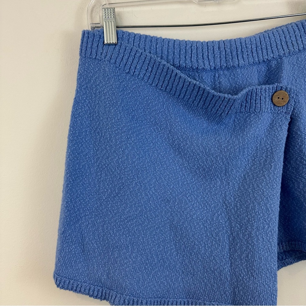 Free People Beach Blue Knit Skort Wrap Shorts Size Small Women's - Picture 2 of 4